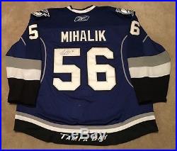 2009-2010 Vladimir Mihalik NHL Tampa Bay Lightning Game Issue Jersey
