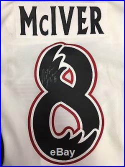 2010 AHL MANITOBA MOOSE GAME ISSUED WORN USED SIGNED JERSEY NATHAN McIVER TM