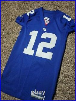 2010 Steve Smith #12 Reebok NFL New York Giants Team Game Issued Signed Jersey