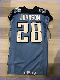 2011 NFL Game Issued Jersey Chris Johnson Tennessee Titans Autograph Jersey 48