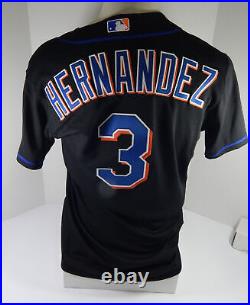 2011 New York Mets Luis Hernandez #3 Game Issued Black Jersey 44 DP53220