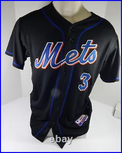 2011 New York Mets Luis Hernandez #3 Game Issued Black Jersey 44 DP53220