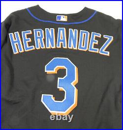 2011 New York Mets Luis Hernandez #3 Game Issued Black Jersey 44 DP53220