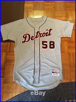 2012 DETROIT TIGERS DOUG FISTER GAME ISSUED WORN ROAD JERSEY SIZE 48+1