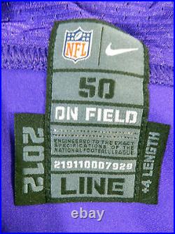 2012 Minnesota Vikings Blank Game Issued Purple Jersey 50 DP20347