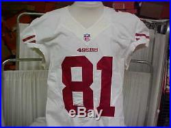 2012 NFL San Francisco 49ers Game Worn/Team Issued Jersey Player #81 Size 44