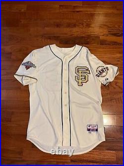 2013 Sf Giants Game Issued Worn World Series Celebration Gold Jersey Mlb Holo