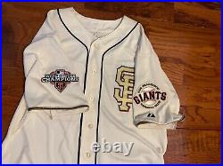 2013 Sf Giants Game Issued Worn World Series Celebration Gold Jersey Mlb Holo