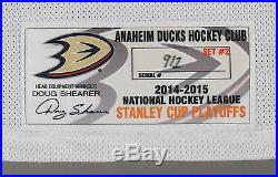 2014-15 Andrew Cogliano Anaheim Ducks Game Issued PLAYOFF Away White Jersey #2