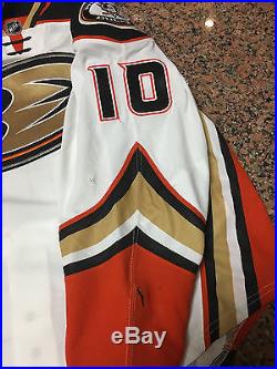 2014-15 Corey Perry Anaheim Ducks Game Issued PLAYOFF Away White Jersey #2
