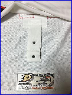 2014-15 Ryan Kesler Anaheim Ducks Game Issued PLAYOFF Away White Jersey #2
