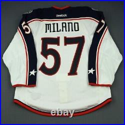 2014-15 Sonny Milano Columbus Blue Jackets Game Issued NHL Hockey Jersey Size 54