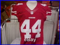 2014 NFL San Francisco 49ers Game Worn/Team Issued Red Jersey Player #44 Size 42