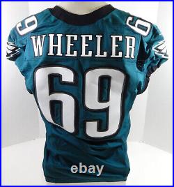 2014 Philadelphia Eagles Jared Wheeler #69 Game Issued Green Jersey 48 76