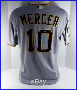 2014 Pittsburgh Pirates Jordy Mercer #10 Game Issued Grey Postseason Jersey