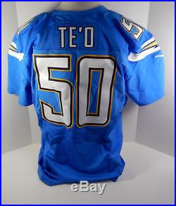 2014 San Diego Chargers Manti Te'o #50 Game Issued Light Blue Jersey