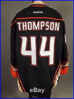 2015-16 Nate Thompson Anaheim Ducks Game Issued Home Black Jersey Set #2