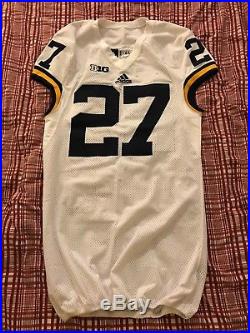 2015 Michigan Wolverines Adidas Authentic Sewn Game Worn Used Issued Jersey 44