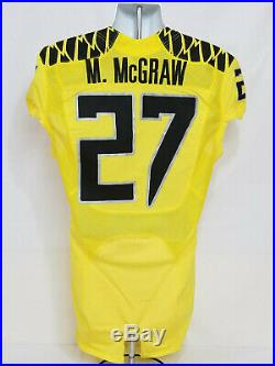 2015 Oregon DUCKS Team Issued NIKE Game Worn FOOTBALL JERSEY #27 McGraw MEN'S 40