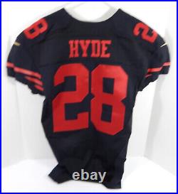2015 San Francisco 49ers Carlos Hyde #28 Game Issued Black Jersey Color Rush