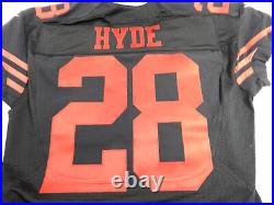 2015 San Francisco 49ers Carlos Hyde #28 Game Issued Black Jersey Color Rush