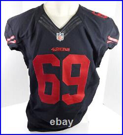 2015 San Francisco 49ers Nick Easton #69 Game Issued Black Jersey Color Rush 10