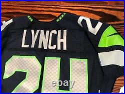 2015 Vtg Seattle Seahawks Marshawn Lynch Team Issued Game Cut Football Jersey