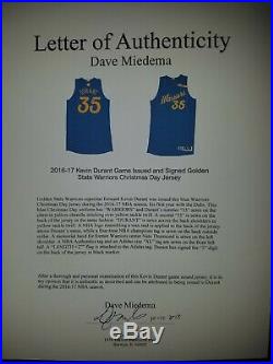 2016-17 Kevin Durant Game Issued & Signed Warriors Xmas Day Jersey (loa & Coa)