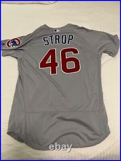 2016 Chicago Cubs Game worn issued Pedro Strop road jersey mlb authenticated