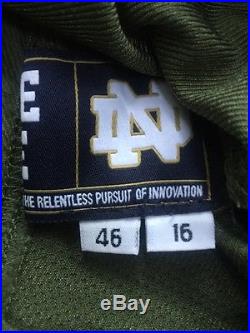 2016 Team Issued/game Worn Notre Dame Football Shamrock Series Ua Jersey #41
