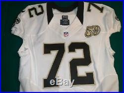 2016 Terron Armstead New Orleans Saints Nike White Game Worn /Issued Jersey 50th