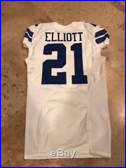 2016 White Home Rookie Game Team Issued Dallas Cowboys Ezekiel Elliott Jersey