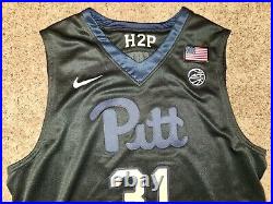 2017-18 Pittsburgh Pitt Panthers Black Basketball Team Game Issued Jersey #31