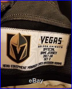 2017-18 VEGAS GOLDEN KNIGHTS Game Issued Not Used Jersey 58G OSCAR DANSK MEIGRAY
