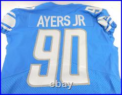 2017 Detroit Lions Robert Ayers Jr #90 Game Issued Blue Jersey 46 DP31189