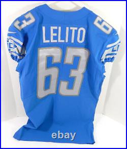 2017 Detroit Lions Tim Lelito #63 Game Issued Blue Jersey 46 DP31190