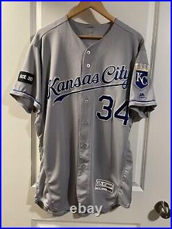 2017 KC Kansas City Royals Travis Wood game worn team issued jersey ACE30 Sz 46