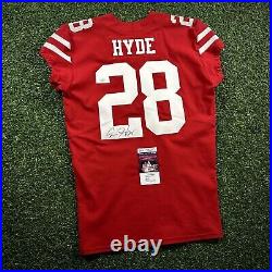 2017 Nike NFL Game Issued Jersey San Francisco 49ers Jersey Carlos Hyde Auto