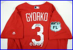 2017 St. Louis Cardinals Jedd Gyorko #3 Game Issued Sign Red Jersey ST JC187798