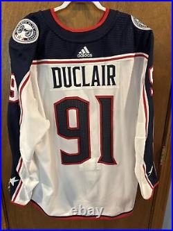 2018-19 Anthony Duclair Columbus Blue Jackets Game Issued NHL Hockey Jersey 56