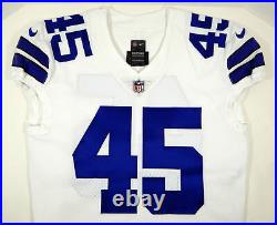 2018 Dallas Cowboys #45 Game Issued White Jersey DP09336