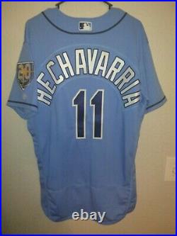 2018 Game Issued Worn Majestic Tampa Bay Rays Adeiny Hechavarría Jersey 20 Patch