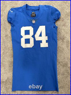 2018 Hakeem Valles Detroit Lions Game Issued Used NFL Nike Football Jersey
