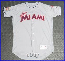 2018 Miami Marlins July 4th Game Issued Used Worn Blank MLB Baseball Jersey