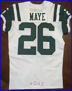 2018 New York Jets Nike Authentic Away Game Used Issued Jersey Marcus Maye