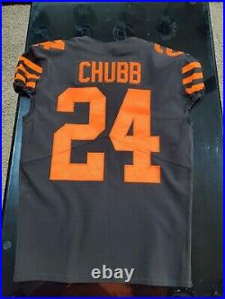 2018 Nick Chubb Cleveland Browns Color Rush Rookie game jersey team issued used