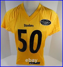 2018 Pittsburgh Steelers #50 Game Issued Yellow Football Jersey 843