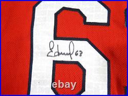 2018 St. Louis Cardinals Edmundo Sosa #63 Game Issued Signed Red Jersey 46 3