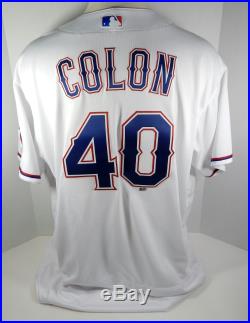 2018 Texas Rangers Bartolo Colon #40 Game Issued White Jersey