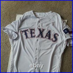 2018 Texas Rangers Ronald Guzman #67 Game Used Issued White Home Jersey